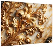 Tablou pe sticlă - Marmură cu auriu (70x50 cm)