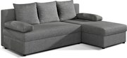 OFERTA Canapea de colt extensibila gri GINO, reversibila II. calitate