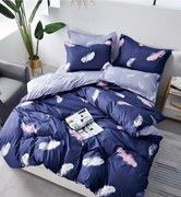 Lenjerie Pat Dublu, 4 Piese, Bumbac Satinat Superior - Pene