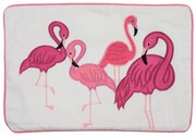 Husa de perna decorativa PINK FEATHERS 30x45 cm, alba