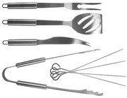 Set 8 unelte pentru grătar din inox cu husă Orion Grill, lungime 34,5 cm