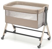 Patut, Sempreconte, co-sleeper 2 in 1, Cu laterala culisanta, Cu setare unghiulara, Cu roti, Reglabil in 8 pozitii pe inaltime, Bej