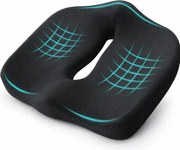 ORTO COCCIS PLUS Pernă ortopedică din spumă cu memorie pentru scaun, Negru