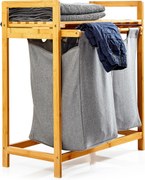 Blumfeldt Raft pentru rufe, 2 saci detașabili, bambus, bumbac solid