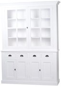 Vitrina, alb, din lemn de pin, dubla, aspect vintage, Classic