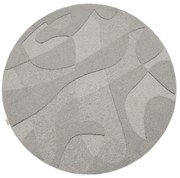 Covor gri rotund din lână ø 200 cm Morphic Botanica – Agnella