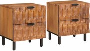 vidaXL Dulap de noapte 2 pcs Maro 40 x 33 x 46 cm Lemn de mango solid