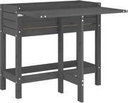 vidaXL Jardinieră de grădină cu blat pliabil gri lemn masiv pin