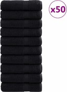 vidaXL Prosop pentru musafiri SOLUND 50 pcs Negru 50 x 100 cm 550 gsm