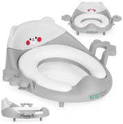 Scaun de toaletă cu urechi și pernă moale gri