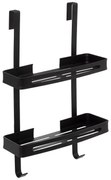 Raft pentru dus, doua nivele, negru, 32,5 x 16 x 60 cm