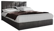Pat matrimonial Boxspring 140 cm Porto (gri) ( cu saltea și sp. depozitare). 1047303