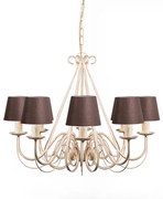 Candelabru bej 60 cm cu abajururi maro - Giuseppe