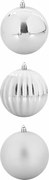 vidaXL Set de globuri de Crăciun XXL 3 pcs Argintiu Plastic