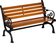 Outsunny Bancă de Exterior cu Cadru din Aluminiu, Scaun cu Două Locuri cu Cotieră Curbată, Șezut și Spătar din Lemn, 120x64x79 cm, Tec | Aosom Romania