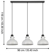 Lustră pe cablu Eglo 43826 MATLOCK 3xE27/40W/230V
