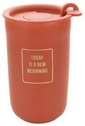 Cană cu perete dublu și capac Florina AUTUMN 330ml, teracota