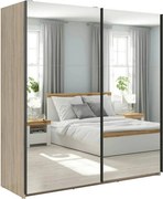 Dulap TETRIX, stejar sonoma, PAL, cu 2 usi si oglinzi, 183x60x196 cm