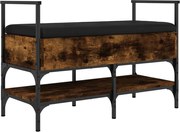 vidaXL Bancă de pantofi, stejar fumuriu 85,5x42x57,5 cm lemn prelucrat