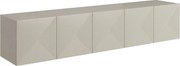 Comodă TV suspendată Asha 200 cm cu front striat - casmir