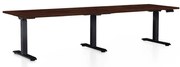 Masă înălțime reglabilă OfficeTech Long, 260 x 80 cm, picioare negre, wenge