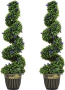 HOMCOM Set de Două Plante Artificiale Lavandă 90cm | Aosom Romania