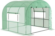 Outsunny Seră Tip Tunel 300 x 300cm Walk-In - Verde | Aosom Romania