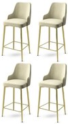 Set de scaune de bar Enox Cream and Gold, 4 buc., 4 buc