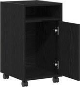 vidaXL Dulap lateral cu roți cu roata Stejar Negru 33 x 38 x 60 cm