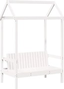 vidaXL Banchetă cu acoperiș, alb, 117,5x70x176,5 cm, lemn masiv pin