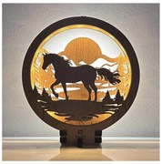 Li-Go 23598/DUB2 - Lampă decorativă de masă dimabilă LED/12W/230V 20x22 cm stejar