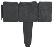 Gard din plastic pentru gradina / gazon aspect piatra, 41 buc., 10 m