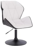 HR212 SCAUN ALB ȘI NEGRU BAZĂ NEGRĂ