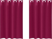 vidaXL Perdele Opaque cu Inel 2 pcs Roșu Vin 175 x 140 cm Poliester