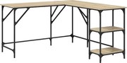 vidaXL Birou, stejar sonoma, 139x139x75 cm, lemn prelucrat