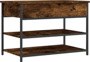 vidaXL Bancă de pantofi, stejar fumuriu, 70x42,5x50 cm, lemn prelucrat