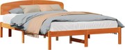 vidaXL Cadru de pat Maroniu cerat 140 x 200 cm Lemn de pin masiv