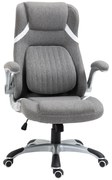 Vinsetto Scaun directorial cu Înălțime Reglabilă, Scaun de Birou Ergonomic Rotativ din Țesătură și Oțel, 68x76x109-117cm, Gri | Aosom România