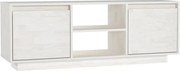 vidaXL Comodă TV, alb, 110x30x40 cm, lemn masiv de pin
