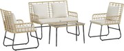 vidaXL Set de Mobilier pentru Grădină cu pernă 4 pcs Negru și antracit