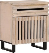 vidaXL Noptieră, alb, 50x34x60 cm, lemn masiv de mango