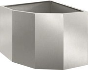vidaXL Ghiveci de colț Argintiu 45 x 45 x 35 cm Oțel inoxidabil