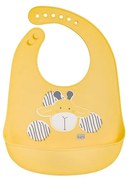 Baveta din silicon cu buzunar, ajustabila, Yum! Bib - Yellow jiraffe