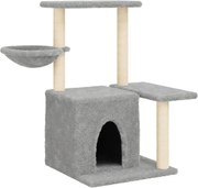 vidaXL Ansamblu de pisici, stâlpi din funie sisal, gri deschis, 83 cm