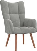 vidaXL Scaun de relaxare, gri deschis, catifea