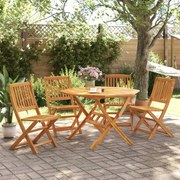 vidaXL Set mobilier de grădină pliabil, 5 piese, lemn masiv de acacia