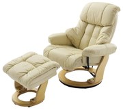 Fotoliu reglabil HABI crem/stejar natural