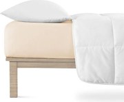 decoDoma Cearșaf elastic jersey cu elastan culoarea cafelei set 2 buc 90 x 200 cm