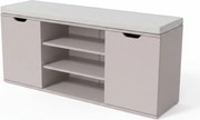 Dulap pentru pantofi cu loc de șezut PORTA, 103 x 30 x 46 cm, gri deschis