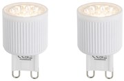 Set van 2 G9 20mm dimbare LED lampen 3W 300 lm 2700K